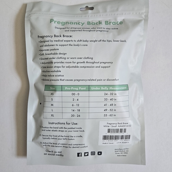 Motif Medical pregnancy back brace size small - Picture 2 of 3